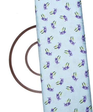 Light Blue Color Floral Print Modal Satin Fabric